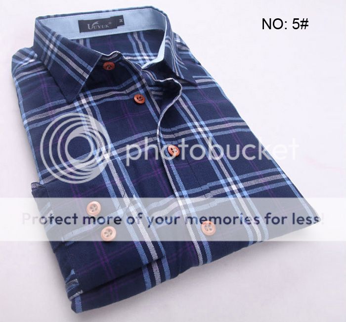 6180 New Mens Fashion Button Plaids Luxury Casual Slim Fit Stylish